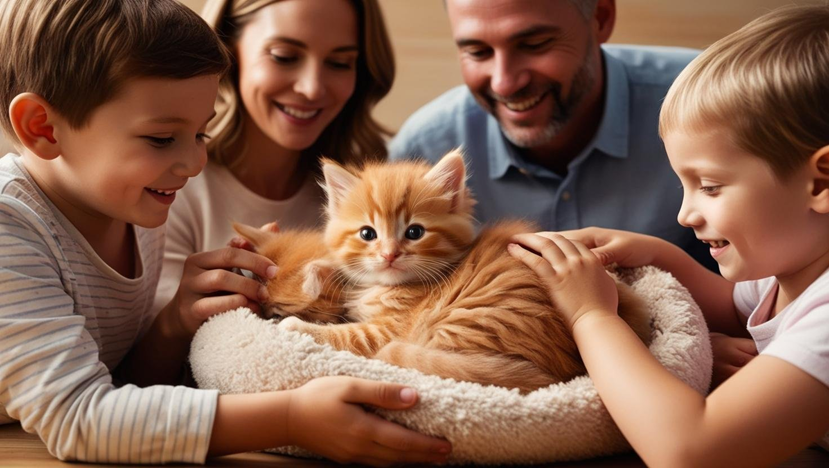 famille avec un chat